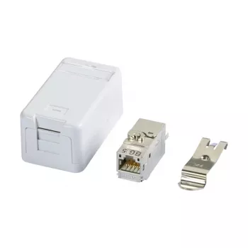RJ-45-Buchse BTR 130B21D1APL-E Cat6a Weiß flach