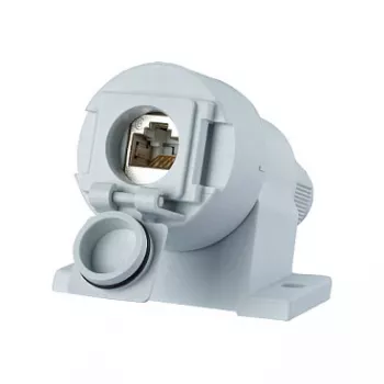METZ CONNECT E-DAT Industry IP67 V6 AP - Steckdose - RJ 45 - 1 Netzwerksteckdose - Lichtgrau, RAL 7035 (1309510003-E)