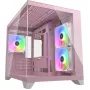 Mini-Tower-PC-Gehäuse Cougar FV150 ARGB – Pink, unterstützt 2x 120/140 mm Seitenlüfter, 1x 120 mm hinten, 2,5 Zoll/3,5 Zoll HDD, 285×435×365 mm