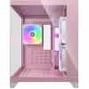 Mini-Tower-PC-Gehäuse Cougar FV150 ARGB – Pink, unterstützt 2x 120/140 mm Seitenlüfter, 1x 120 mm hinten, 2,5 Zoll/3,5 Zoll HDD, 285×435×365 mm