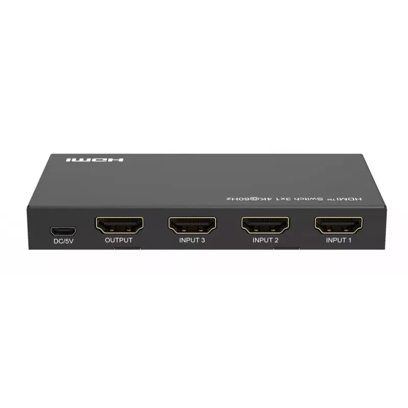 Videoswitch MicroConnect MC-HDMISWITCH0301-4K 4K 60Hz Metall Schwarz