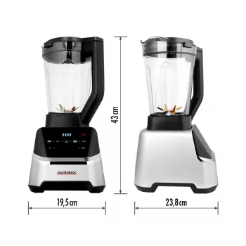 Tischmixer GASTROBACK Mix & Soup (2000 W, 2 L, Tritan-Behälter, Titanmesser, Touch-Bedienung, Schwarz/Edelstahl)