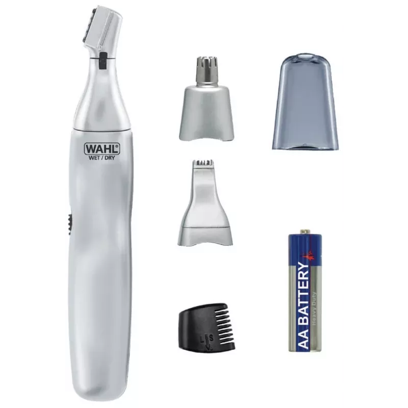 Wahl Ohr-, Nasen- & Augenbrauen-3-in-1-Präzisionstrimmer, Silber