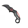 Taschen-Karambitmesser SCK K29 – Feststehende Klinge, schwarz-roter Griff
