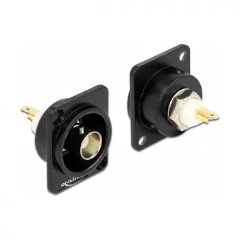 BNC-Buchsen-Steckverbinder DELOCK 86788, schwarz, 26×31,4×31 mm