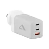 ALOGIC WCM3X67G Innenraum-Netzladegerät für Smartphones und Tablets, 110–240 V, 2× USB‑C, grau/weiß