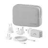 ALOGIC WCM3X67G Innenraum-Netzladegerät für Smartphones und Tablets, 110–240 V, 2× USB‑C, grau/weiß