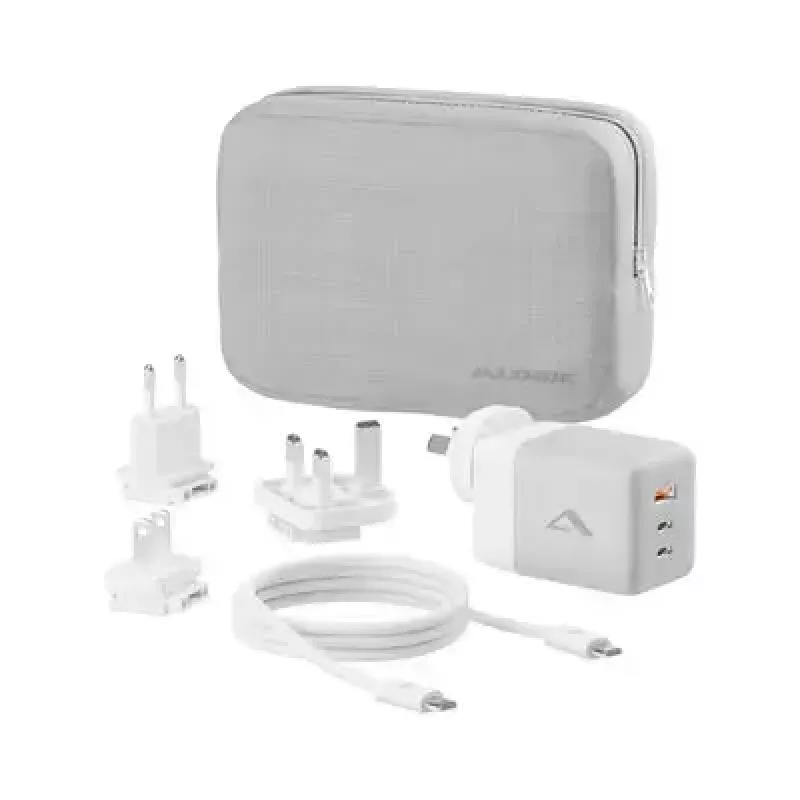 ALOGIC mobiles Ladegerät WCM3X100G — AC-Ladegerät für den Innenbereich für Smartphone und Tablet, 2x USB-C, 100–240V, Weiß