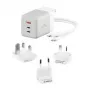 ALOGIC mobiles Ladegerät WCM3X100G — AC-Ladegerät für den Innenbereich für Smartphone und Tablet, 2x USB-C, 100–240V, Weiß
