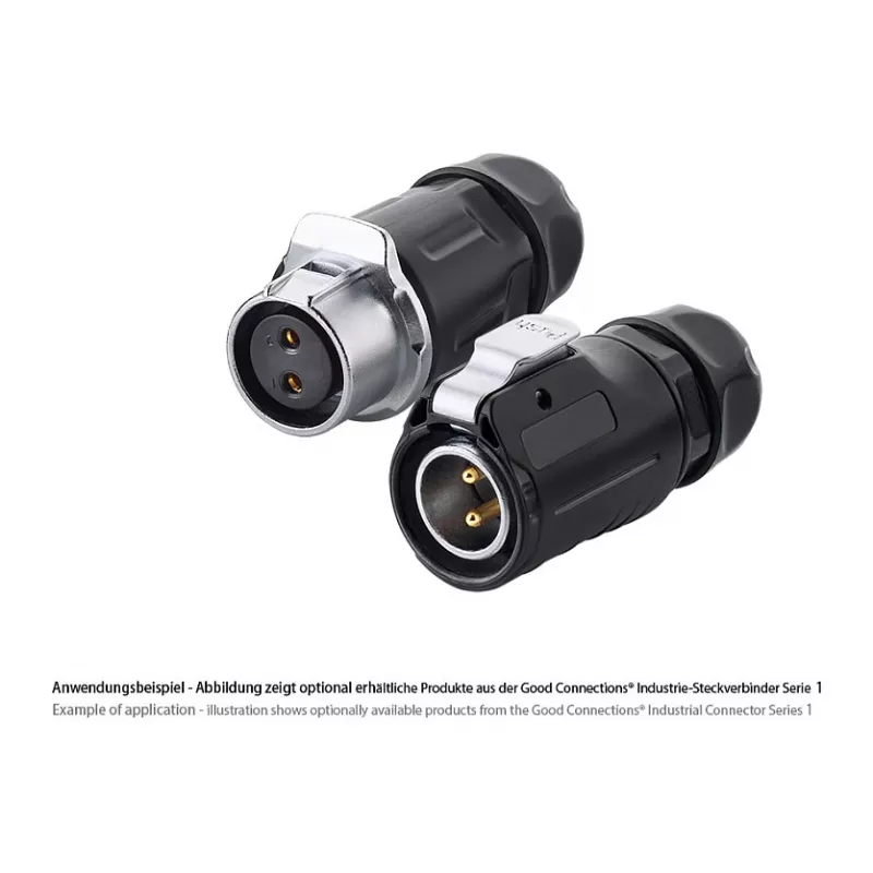 Kabelverbinder Alcasa IC01-20P202 S1 Strom 2-polig Schwarz