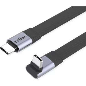 ROLINE USB4-2.0 Kabel 80 Gbit/s Flach ST/ST gerade-270° abgewinkelt - Kabel - Digital/Daten