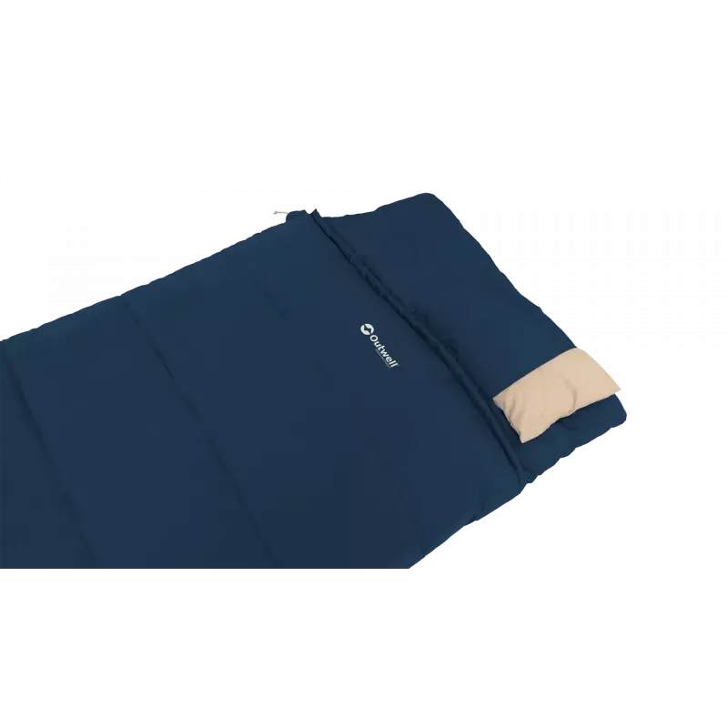 Schlafsack Outwell Contour Lux 190 cm, synthetisch, Reißverschluss links, tiefblau