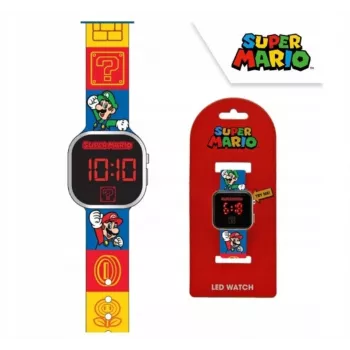 Kinder digital LED-Uhr Super Mario GSM4236 von Euroswan mit Kalender