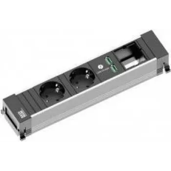 Bachmann 916.0514 Verlängerungskabel 0,2 m 2 AC-Ausgänge Innenbereich Schwarz - Silber (916.0514)