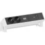 Steckdosenleiste Bachmann DESK2 mit 2x CEE 7/3-Steckdosen und 1x USB-C PD 100W, Kabel 0,2 m, RAL9010