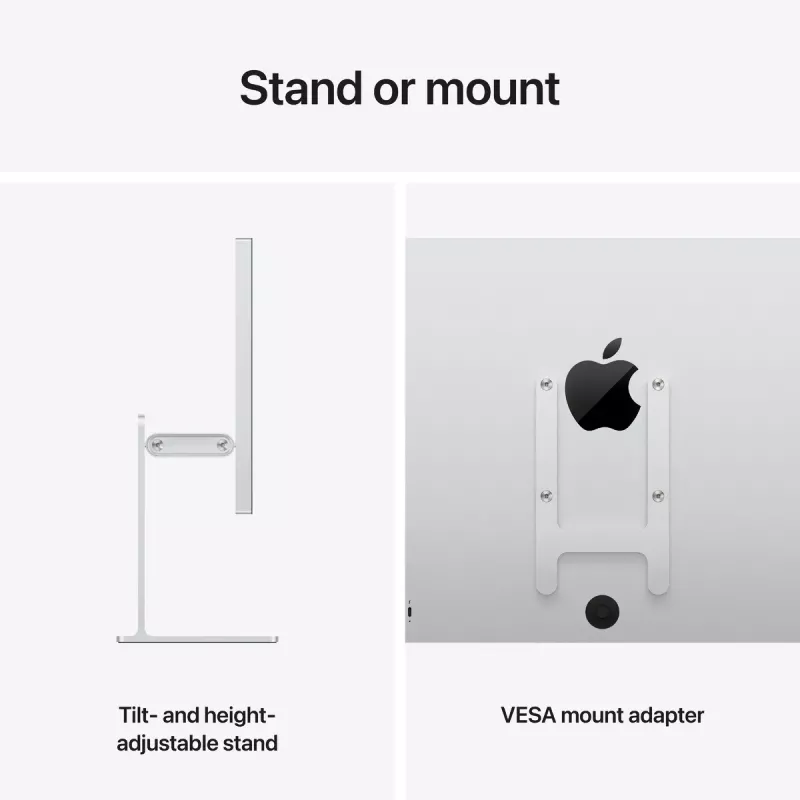 Monitor Apple Studio Display XDR 27 Zoll 5K Ultra HD LED, Standardglas, neigungs- und höhenverstellbarer Standfuß, Silber