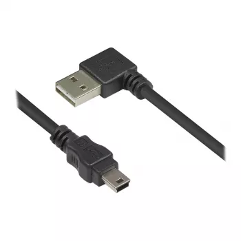 Good Connections Anschlusskabel USB 2.0 EASY Stecker A auf Mini-B-Stecker - abgewinkelt - schwarz - 0,5 m