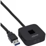 InLine USB-Fingerabdruckscanner mit Hub, Windows Hello kompatibel, 1,5 m Kabel, schwarz