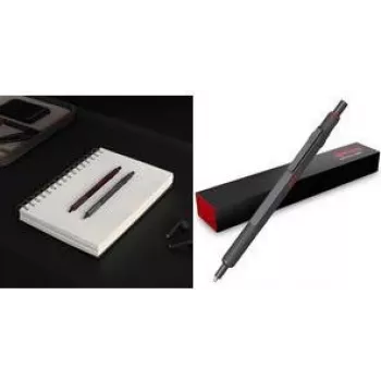 Kugelschreiber rotring 600 Graphite — Metallgehäuse, Drehmechanismus, Clip