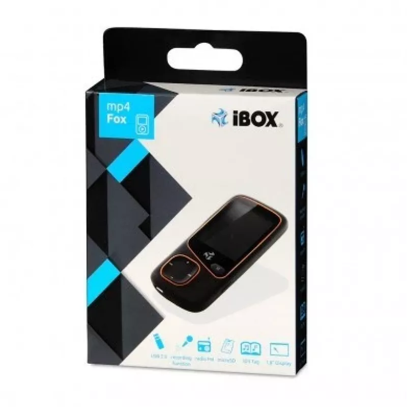 Tragbarer MP4-Player IBOX IMP34V1816BK — 4 GB, LCD-Anzeige, UKW-Radio, MicroSD-Unterstützung, schwarz