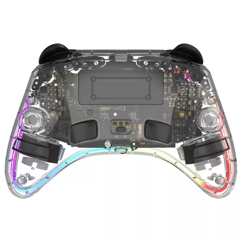 Gamepad Deltaco Gaming GAM-198-T Transparent Bluetooth/USB USB-C für Nintendo Switch, Switch 2, Switch OLED, Android, PC