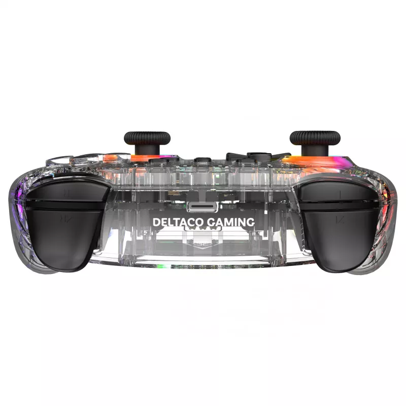 Gamepad Deltaco Gaming GAM-198-T Transparent Bluetooth/USB USB-C für Nintendo Switch, Switch 2, Switch OLED, Android, PC
