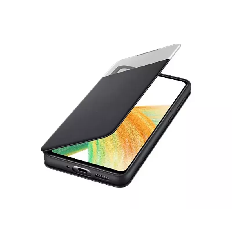 Wallet-Hülle Samsung EF-EA336PBEGEW für Galaxy A33 5G, kompatibel mit 6,4-Zoll-Bildschirmen, Schwarz, 1 Kartenfach