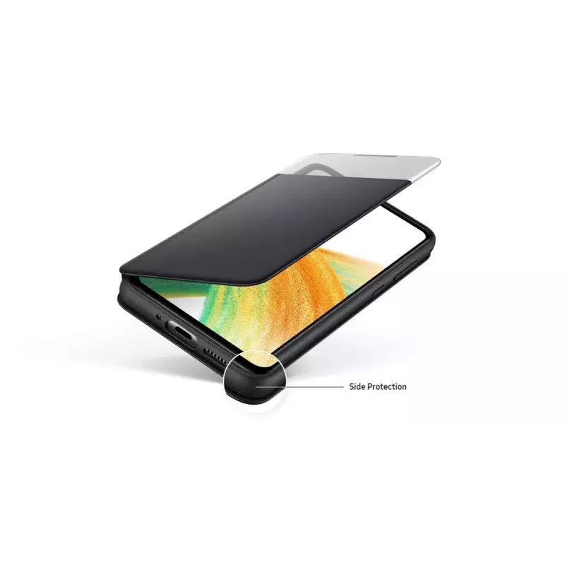Wallet-Hülle Samsung EF-EA336PBEGEW für Galaxy A33 5G, kompatibel mit 6,4-Zoll-Bildschirmen, Schwarz, 1 Kartenfach