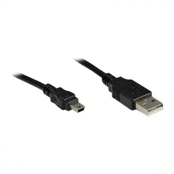 GoodConnections USB 2.0 A > Mini-B 5-Pin (ST-ST) 1m Adapterkabel Schwarz