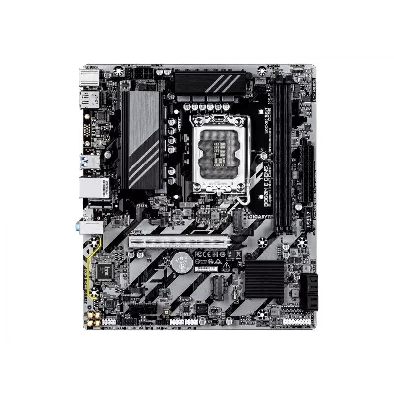 Motherboard GIGABYTE B860M E GEN5 LGA1851 für Intel Core Ultra, DDR5 bis zu 8800 MHz (O.C.), 2x PCIe 4.0 M.2, 1GbE