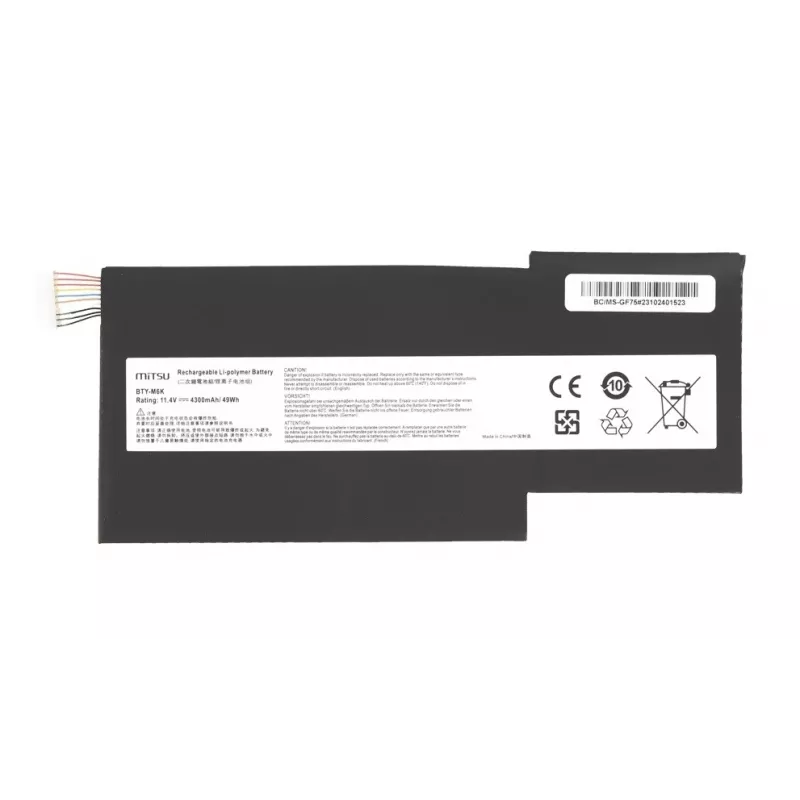 Batterie MITSU BTY-M6K MS-17B4 11,4V 4300mAh (49Wh) für MSI-Laptops