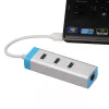 USB 3.0 Hub mit Gigabit Ethernet ITEC U3GLAN3HUB — 3-Port Metall-Hub, VIA VL812 + Realtek RTL8153, silber