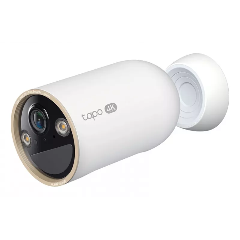 TP-Link Tapo Wire-Free Indoor/Outdoor Security Camera SPEC:4K UHD (3840x2160), H.265/H.264 Supported, 16x UHD Digital Zoom, 2.4/5 GHz Dual Band Wi-Fi, 10000mAh Rechargeable Lithium-ion Batterie