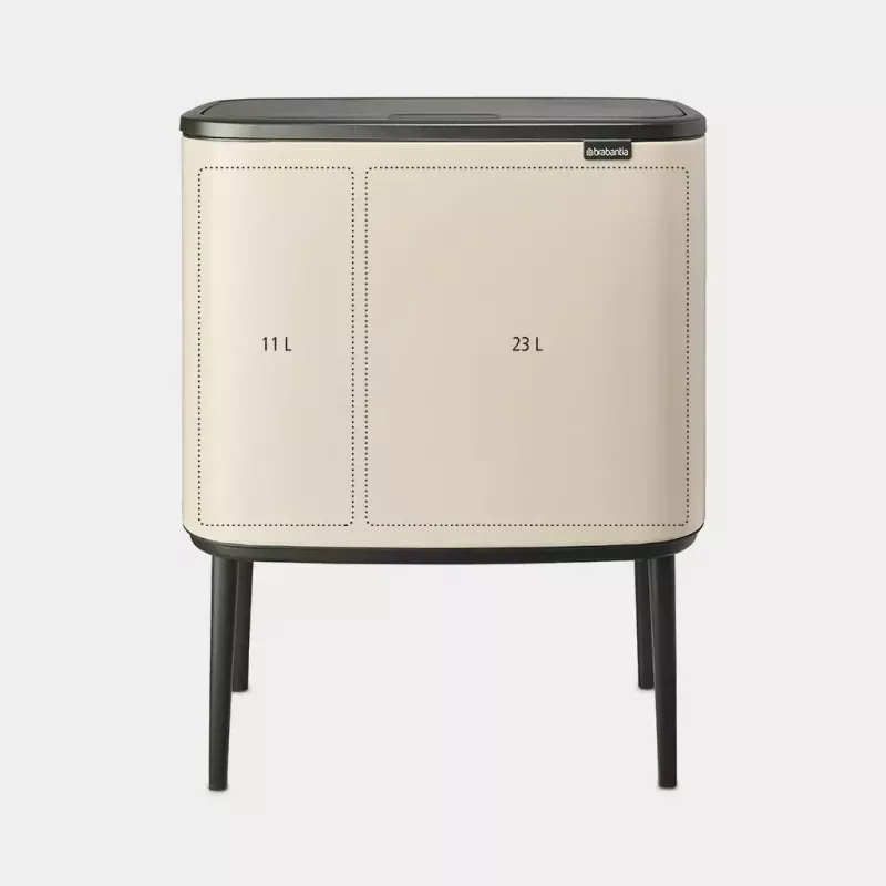 Brabantia Bo Touch Bin 34 L 2 Körbe Beige Breite 540 mm Tiefe 312 mm Höhe 680 mm