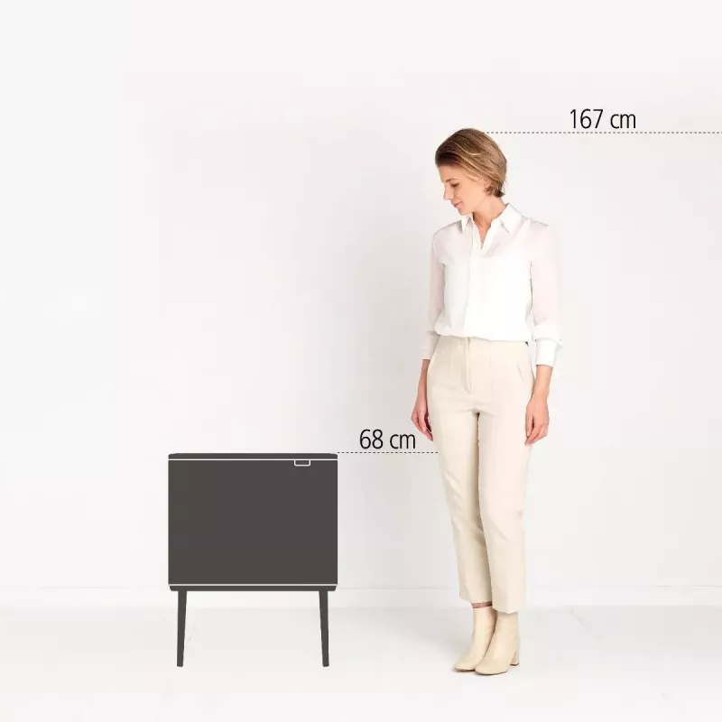 Brabantia Bo Touch Bin 34 L 2 Körbe Beige Breite 540 mm Tiefe 312 mm Höhe 680 mm