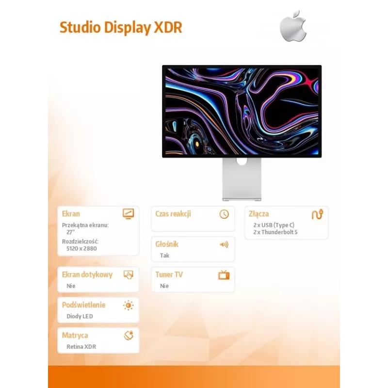 Monitor Apple Studio Display XDR mit Nano-Texturglas, neigbarem und höhenverstellbarem Standfuß