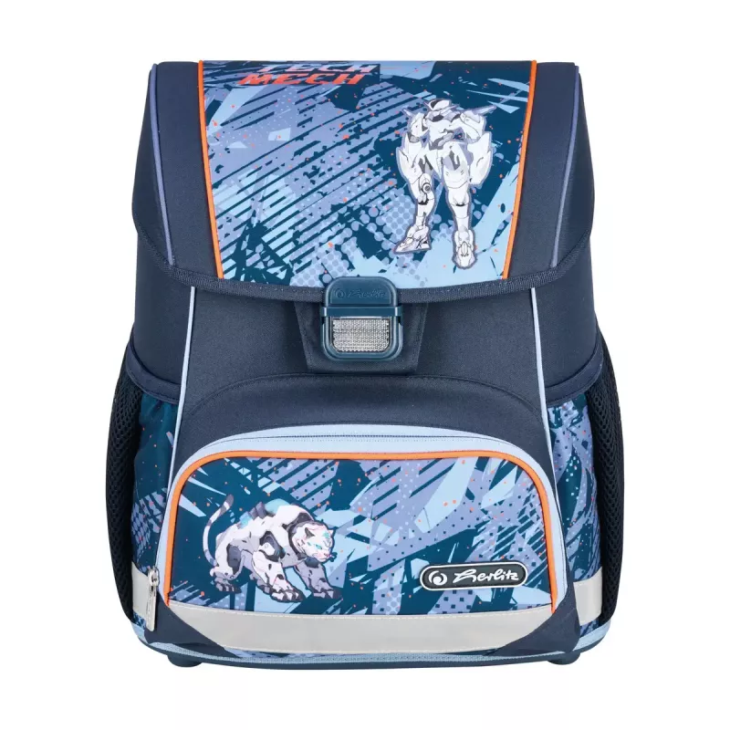 Schulranzenset HERLITZ Loop Plus TechMech für Jungen — Polyester, bestehend aus Schulranzen, Sporttasche, Federmäppchen, Schlampermäppchen