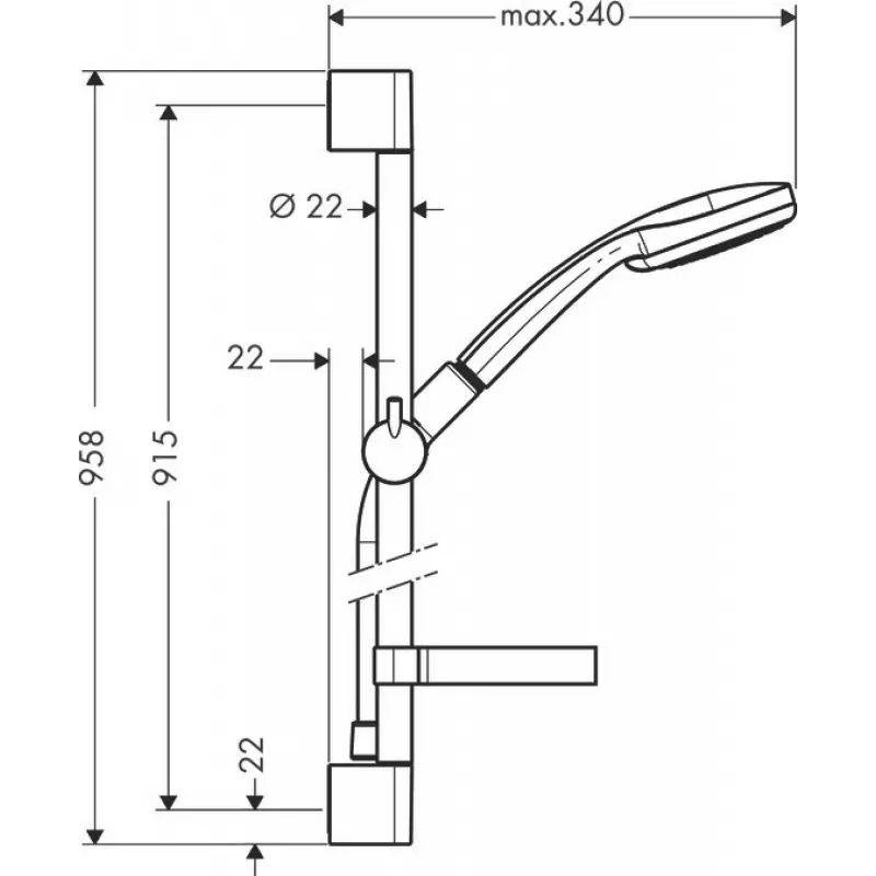 Duschsystem Hansgrohe Croma 100 27771000 Chrom