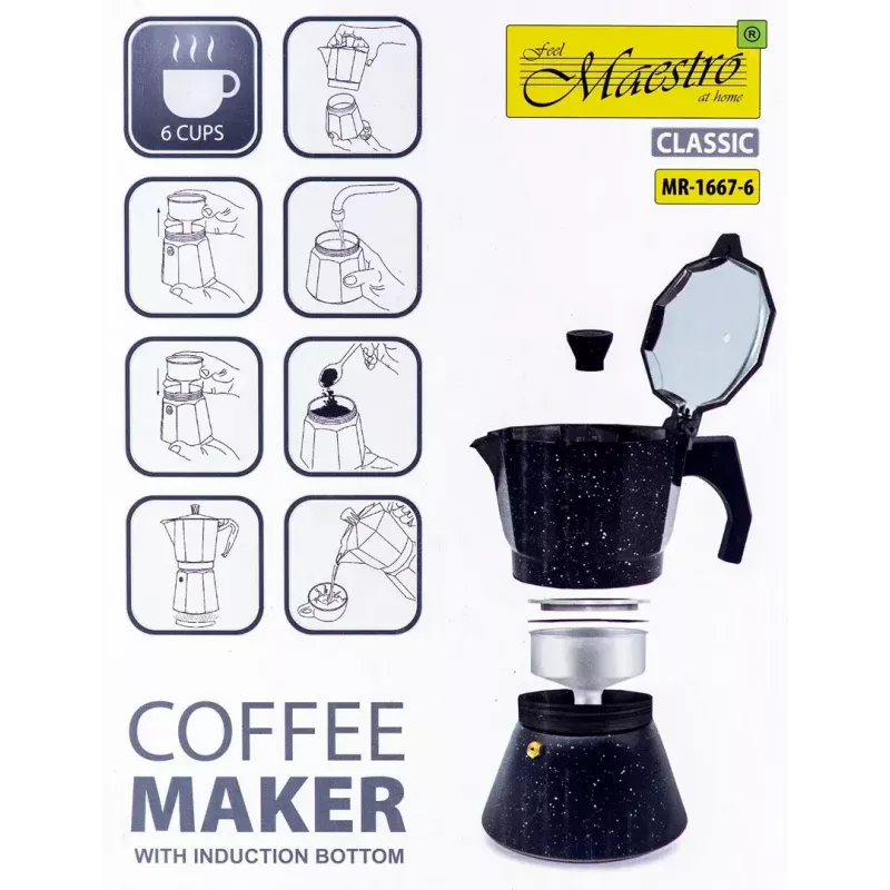 Kaffeemaschine Maestro MR-1667-6 — Espressokocher für 6 Tassen