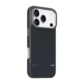 Handyhülle Zagg International LAUT KEV PROTECT für iPhone 17 Pro Max, Aramid, für 6,9 Zoll (17,5 cm), schwarz, Tischständer