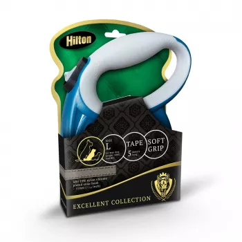 Rollleine Hilton Smart Dog Tape L – marineblau-grau, 5 m, für Hunde bis 30 kg