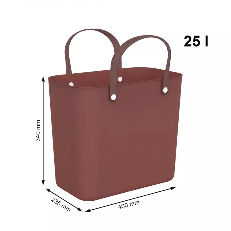 Rotho Multibag Albula Style 25L Wäschekorb, Eisenrot