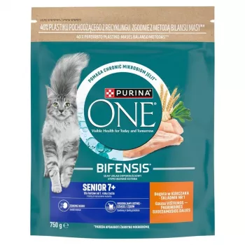 Purina Nestlé Purina ONE Katzenfutter 7+ mit Huhn und Vollkorngetreide 750 g