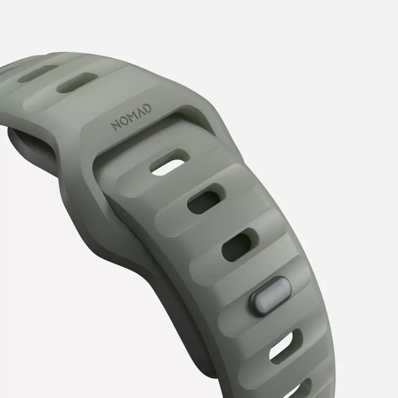 Nomad Sport Band grau Gummi für Smartwatch, Breite 21,5 mm, Handgelenk 160–195 mm