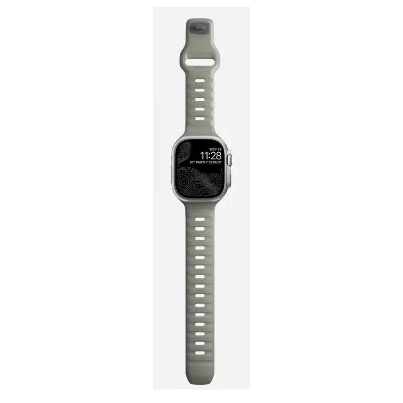 Nomad Sport Band grau Gummi für Smartwatch, Breite 21,5 mm, Handgelenk 160–195 mm