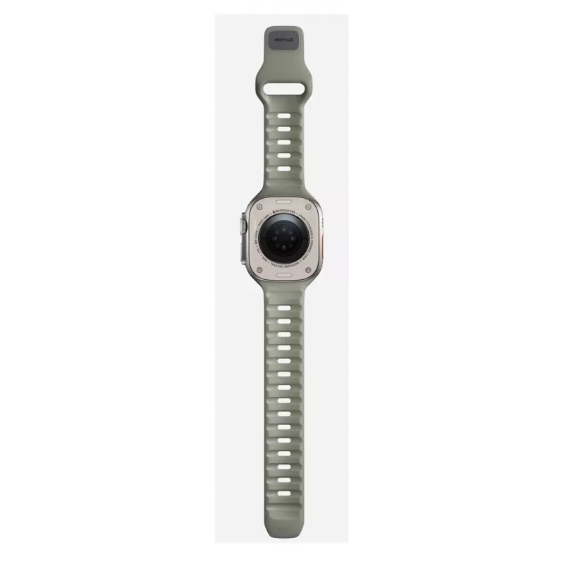 Nomad Sport Band grau Gummi für Smartwatch, Breite 21,5 mm, Handgelenk 160–195 mm