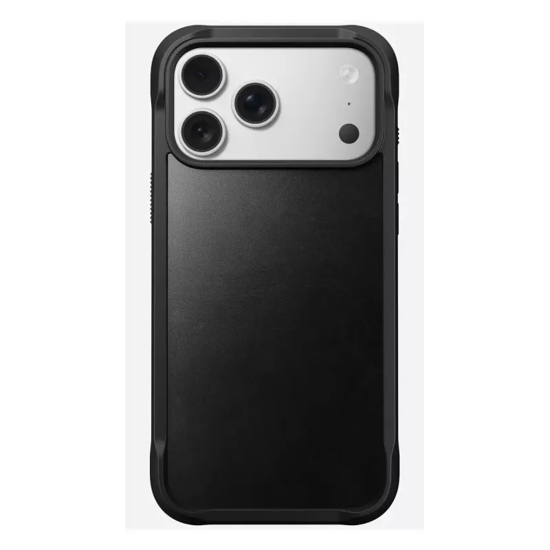 Handyhülle Nomad Rugged Leather Case für iPhone 17 Pro Max, Hülle, Leder + TPU + PC, passend für 17,5 cm (6,9 Zoll) Bildschirm, schwarz
