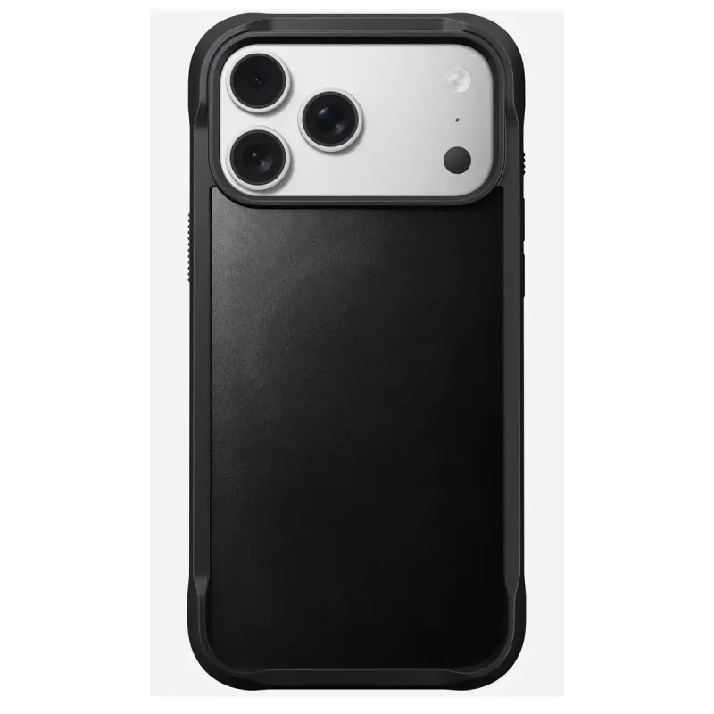 Handyhülle Nomad Rugged Leather Case für iPhone 17 Pro Max, Hülle, Leder + TPU + PC, passend für 17,5 cm (6,9 Zoll) Bildschirm, schwarz