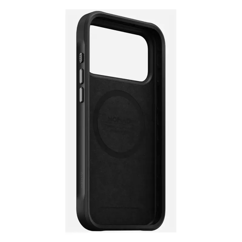 Handyhülle Nomad Rugged Leather Case für iPhone 17 Pro Max, Hülle, Leder + TPU + PC, passend für 17,5 cm (6,9 Zoll) Bildschirm, schwarz