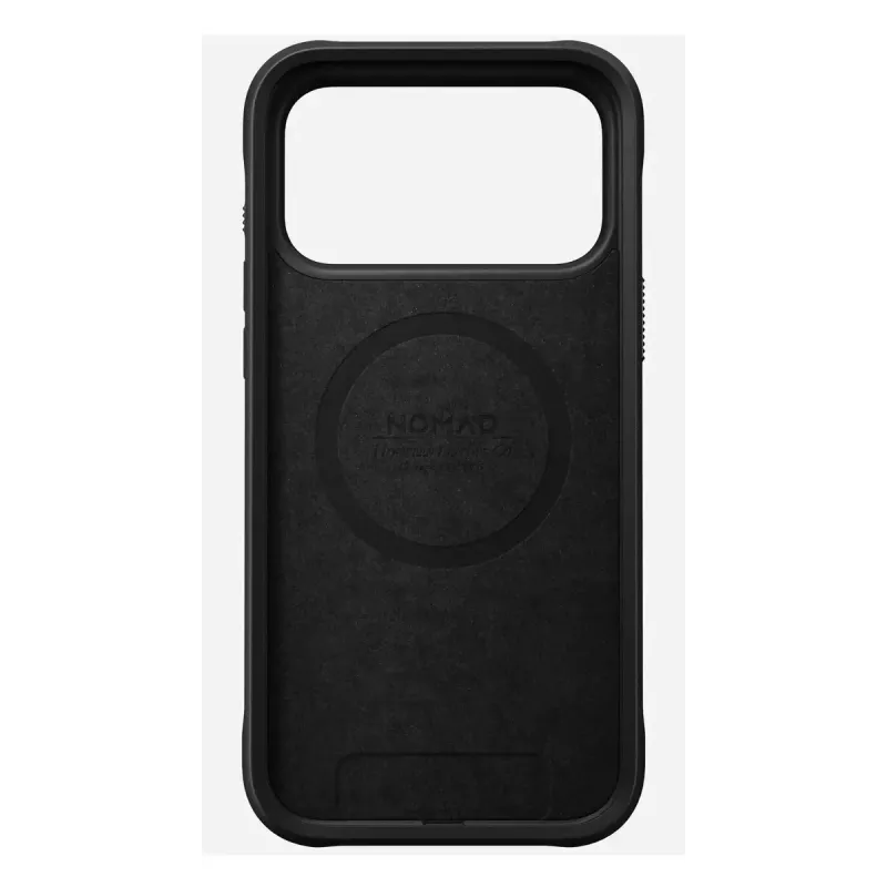 Handyhülle Nomad Rugged Leather Case für iPhone 17 Pro Max, Hülle, Leder + TPU + PC, passend für 17,5 cm (6,9 Zoll) Bildschirm, schwarz